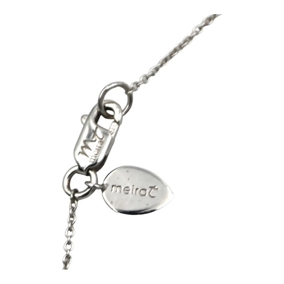 MEIRA T BLACK OPAL (most rare opal type) DIAMOND HALO NECKLACE 14K WHITE GOLD - Picture 5 of 7